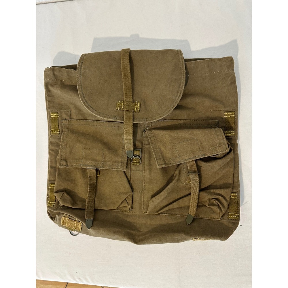Vtg 83 East German Military Canvas Rucksack Olive Tactical Field Bag Surplus